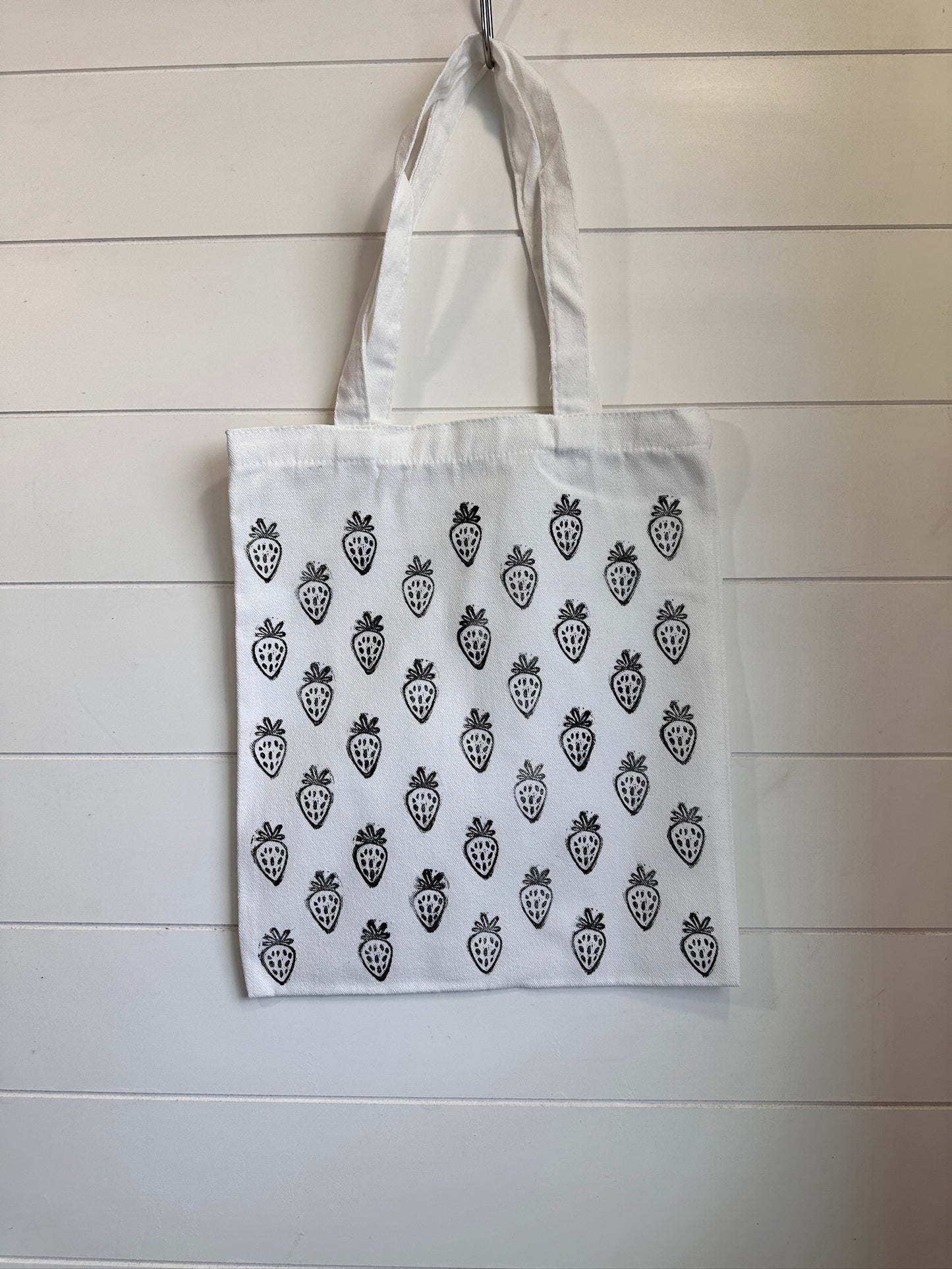 Strawberry Block Print Tote