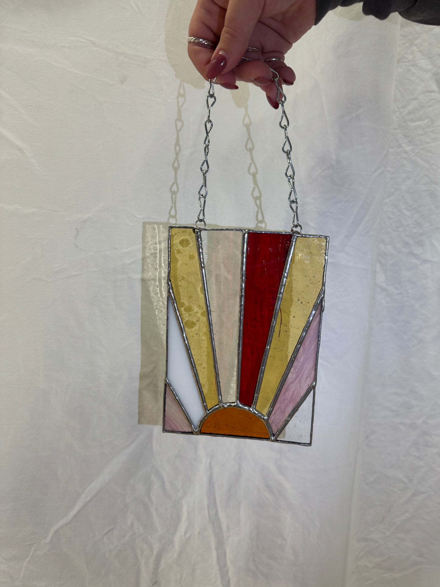 Sunburst Stained Glass Wall Hanging