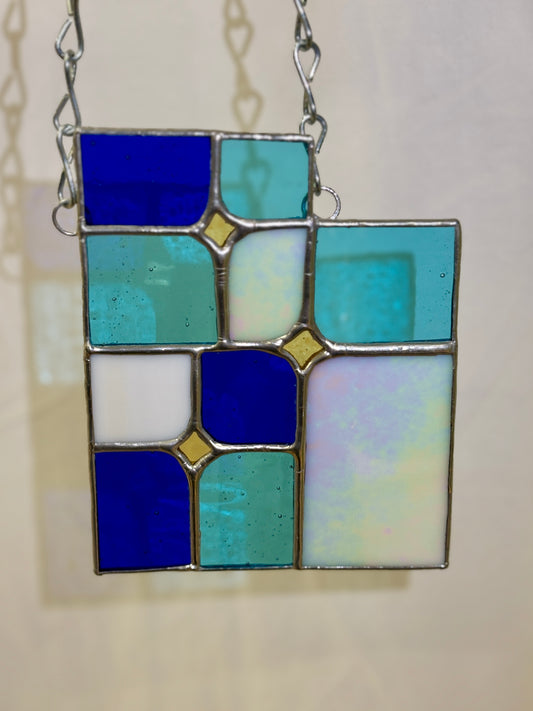 Utah Art Deco Stained Glass Hanging Panel