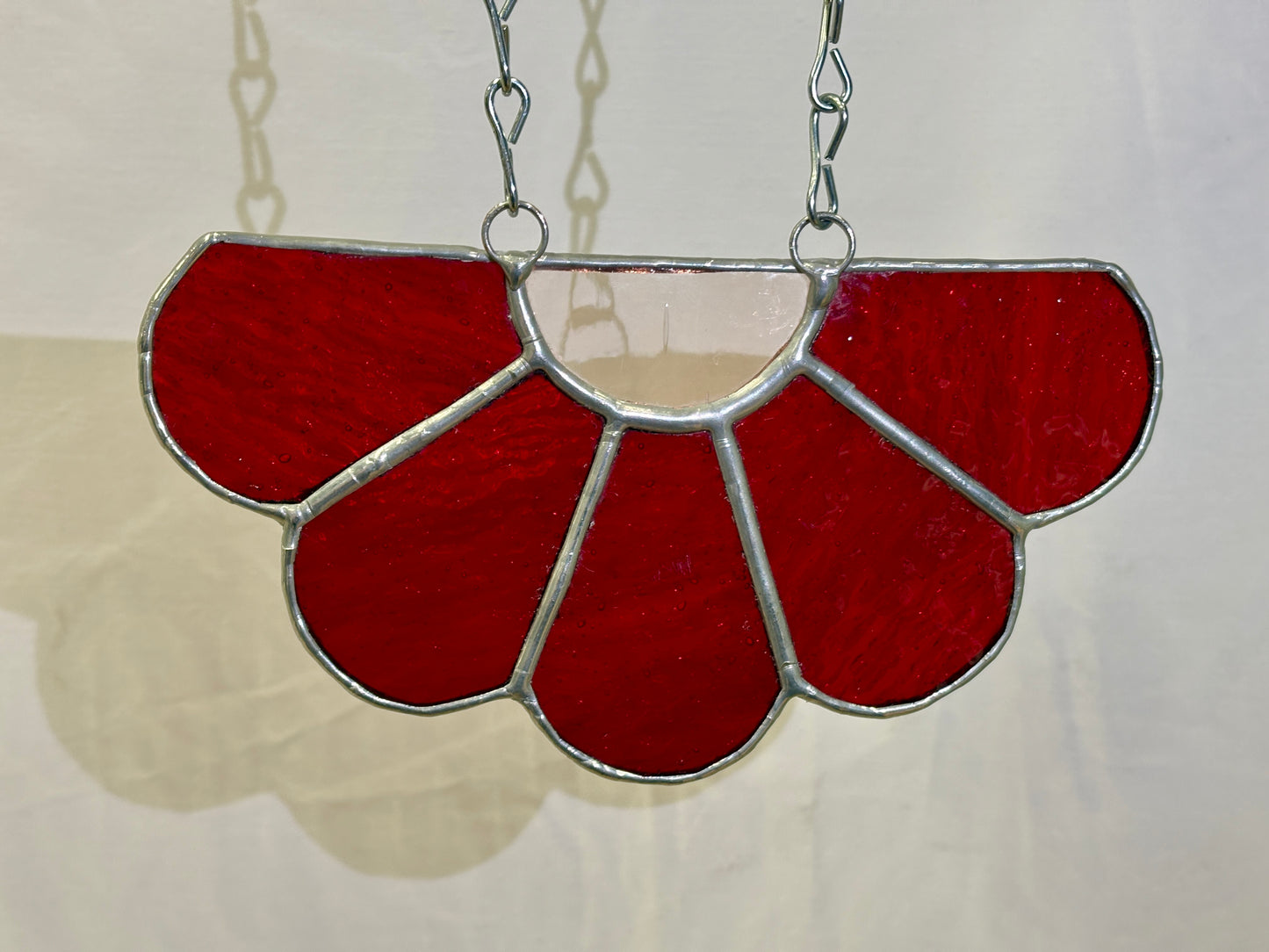 Half Flower Stained Glass Hanging Panel