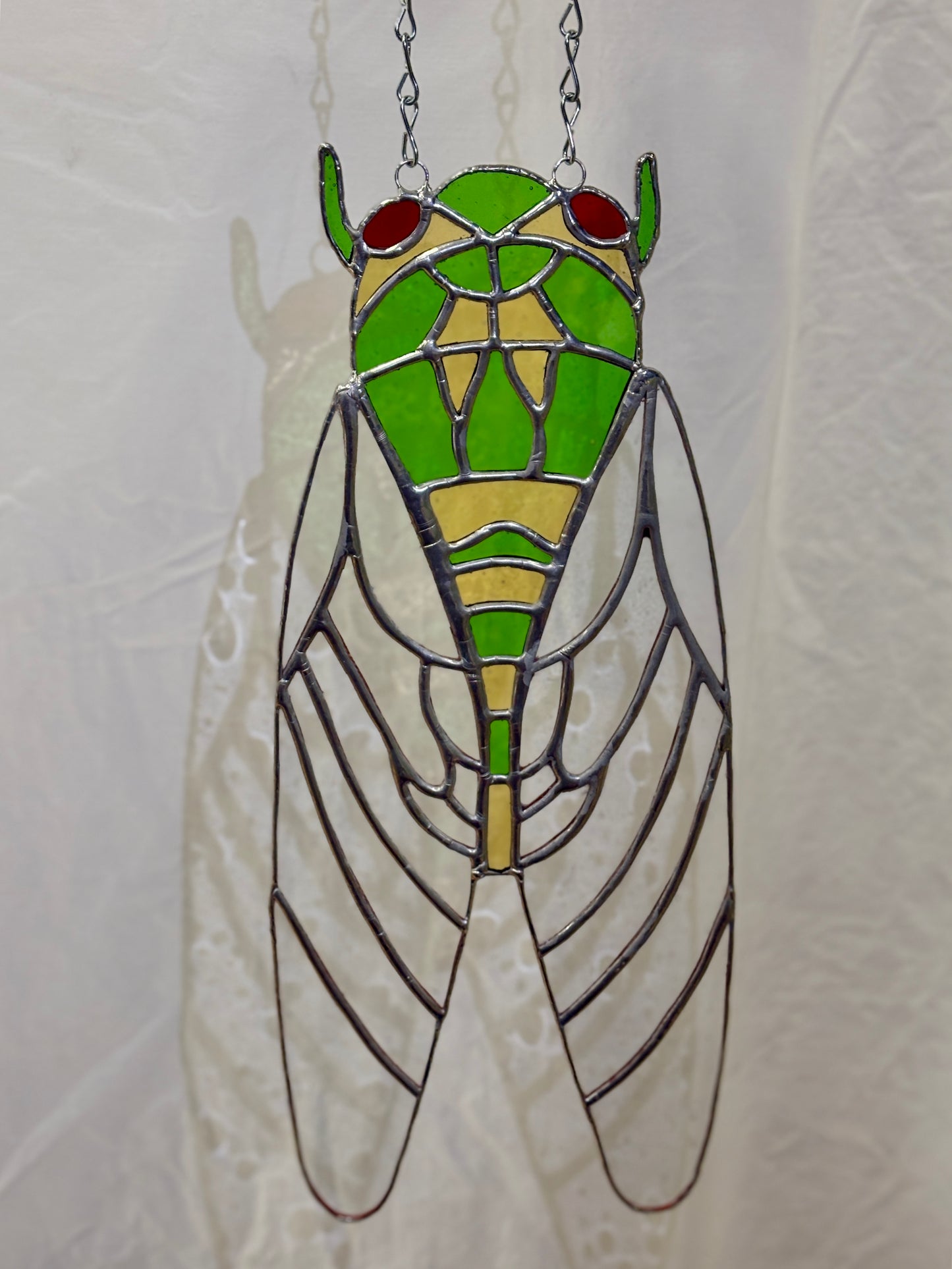 Cicada Stained Glass Wall Hanging Panel