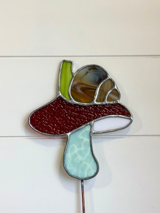 Snail on Mushroom - Stained Glass Poke