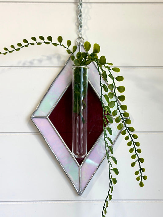 Purple Diamond Propagation Station - Stained Glass Panel
